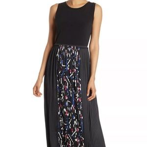 DKNY Maxi  Pleated Dress back Zipper Sleeveless